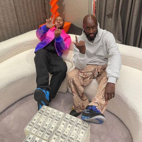 Shannon Abloh's former husband, Virgil Abloh posing for a photoshoot with Lundun.
